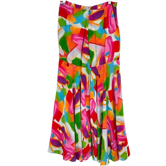 Rhys Lee X Gorman Pants Multicolor Silk Blend Extra Wide Leg Size 12 Women's - Picture 5 of 9